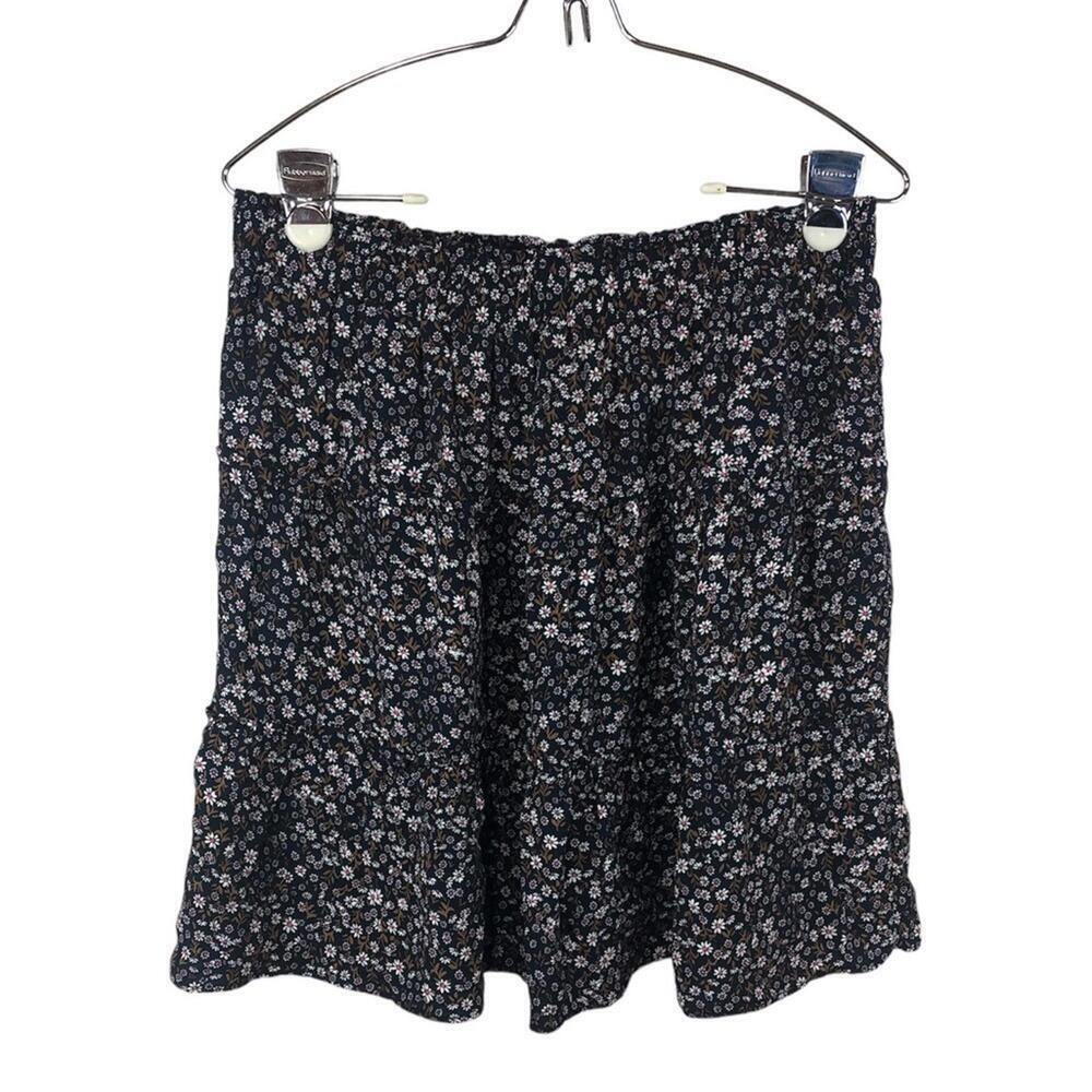 Loft Women’s Tiered Skirt Ruffles Pull On Daisy Pattern Lined Swingy Flirty Mini